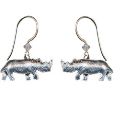 Rhino Cloisonne Wire Earrings | Bamboo Jewelry | bj0061e