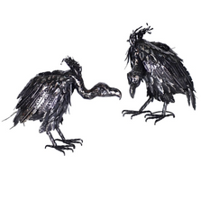 Set of 2 Assorted Galvanized Iron Vulture Figurines | ZLIZR196540-SET
