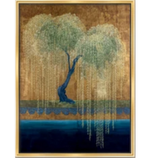 Martha Stewart Perry Street | Modern Landscape: Willow Study II | Framed Contemporary Tree Art | WWDMS00034b