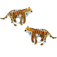 Tiger Cloisonne Post Earrings | Bamboo Jewelry | bj0062pe -2