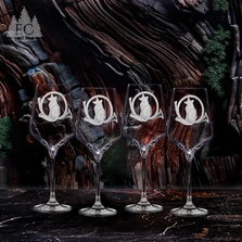 Set of 4 Fine Crystal Fox & Horn 15 Ounce Crystal White Wine Glasses | EC672-NA-50/4