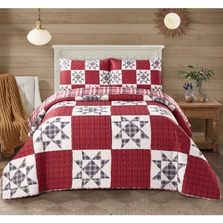 Hillcrest Country Star Red and Black Quilt Set | DUKDQ23243