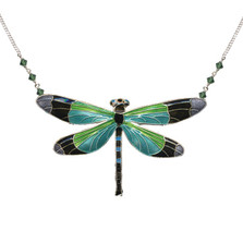 Radiant Gossamer Wing Dragonfly Large Necklace | Bamboo Jewelry | BJ0076LN