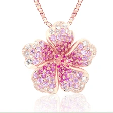 Ombre Hibiscus Flower Pendant | Nature Jewelry | HTSHP-35710