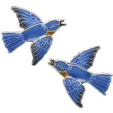 Bluebird Cloisonne Post Earrings | Bamboo Jewelry | bj0119pe