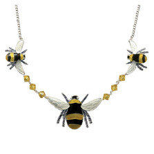 Bumble Bee Cloisonne Crystal Necklace | Bamboo Jewelry | bj0166cn