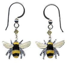 Bumble Bee Cloisonne Wire Earrings | Bamboo Jewelry | bj0166e