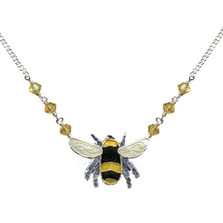 Bumble Bee Cloisonne Small Necklace | Bamboo Jewelry | bj0166sn