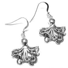 Octopus Sterling Silver Wire Earrings | Kabana Jewelry | Ke506