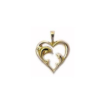 Dolphin Heart 14K Gold Pendant | Kabana Jewelry | Kgp533