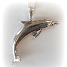 Graceful Dolphin Pendant Sterling Silver Necklace | Kabana Jewelry | Kp317 -2
