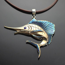 Sailfish Bronze Pendant Necklace | Anisa Stewart Jewelry | ASJbrf1009