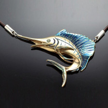 Sailfish Bronze Necklace | Anisa Stewart Jewelry | ASJbrf1009-N