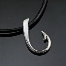 Bronze Hook Pendant on Sterling Silver Necklace | Anisa Stewart