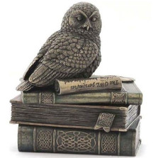 Snow Owl On Books Trinket Jewelry Box | Unicorn Studios | USIWU75510A4