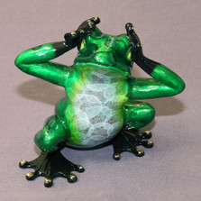 Frog Bronze Sculpture "See No Evil" | Barry Stein | BBSSEE1-CG