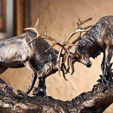 Elk Sculpture "Royal Battle" | Big Sky Carvers | BSCB5030063 -2