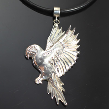 Macaw Sterling Silver Pendant Necklace | Anisa Stewart Jewelry | ASJw1013