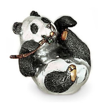 Silver Panda Bear Sculpture | A39 | D'Argenta