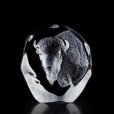 Buffalo Crystal Sculpture | 33535 | Mats Jonasson Maleras