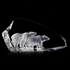 Polar Bears Crystal Sculpture | 33707 | Mats Jonasson Maleras