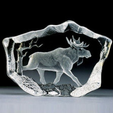 Moose Mini Crystal Sculpture | 88169 | Mats Jonasson Maleras