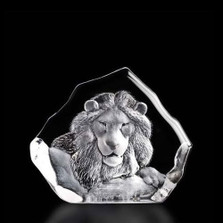Lion Head Crystal Sculpture | 33781 | Mats Jonasson Maleras