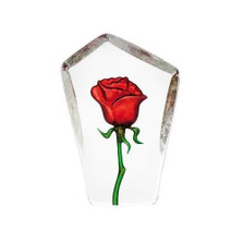 Tall Red Rose Crystal Sculpture | 33871 | Mats Jonasson Maleras