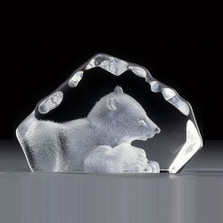 Polar Bear Cub Mini Crystal Sculpture | 88109 | Mats Jonasson Maleras