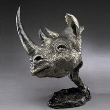 Black Rhino Bronze Sculpture | Mark Hopkins | mhs012037