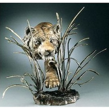 Tiger Bronze Sculpture "Shadow in the Grass" | Mark Hopkins | mhs012081