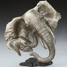 Bronze Elephant and Baby Sculpture "Young One" | Mark Hopkins | mhs012101 -2