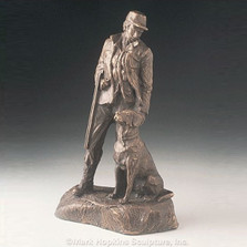 Bronze Hunting Dog and Man Sculpture "Sunrise" | Mark Hopkins | mhs21012