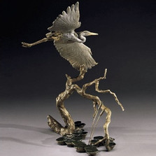 Great Blue Heron Bronze Sculpture | Mark Hopkins | mhs41013