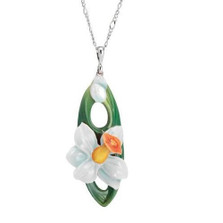 Daffodil Flower Necklace | Franz Porcelain Jewelry | FJ00267