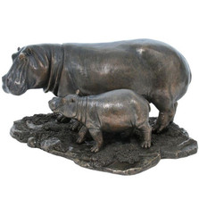 Hippo and Baby Hippo Sculpture | Unicorn Studios | wu74804a4