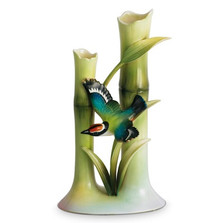 Bamboo Songbird Bud Vase | fz00568 | Franz Porcelain Collection -2