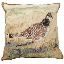 Dog Needlepoint Down Throw Pillow