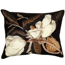 Magnolia Needlepoint Down Pillow | Michaelian Home | MICNCU411 -2