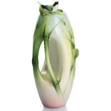Bamboo Songbird Small Vase | FZ01309 | Franz Porcelain Collection -2