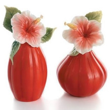 Island Beauty Hibiscus Salt Pepper Shakers | fz01356 | Franz Porcelain Collection -2