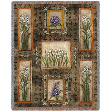 Garden Maze Flower Woven Throw Blanket | Pure Country | pc2166T