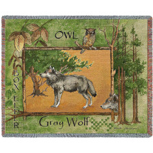 Gray Wolf Woven Throw Blanket | Pure Country | pc2317T