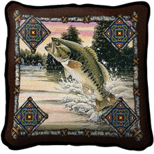 Fish Lodge Woven Throw Pillow | Pure Country | pc3342p