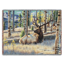 Morning View Elk Woven Throw Blanket | Pure Country | pc4720T