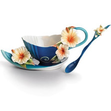 Island Hibiscus Cup, Saucer Spoon | FZ01779 | Franz Porcelain Collection -2