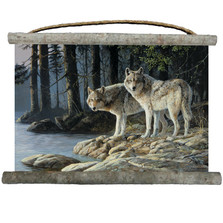 Wolf Canvas Wall Hanging "Shades of Gray" | Wood Graphixs | WGWC2518SOG