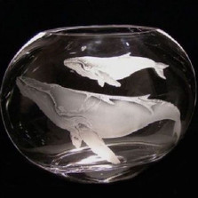 Whale Neo Crystal Oval Vase | Evergreen Crystal | EC011