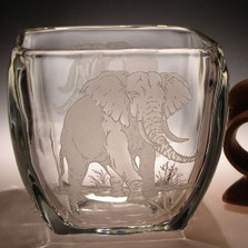 Elephant Crystal Votive Candle Holder | Evergreen Crystal | ECP929