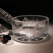 Zebra Crystal Bowl | Evergreen Crystal | ECZEB106